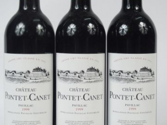 Vente aux enchères 3 BOUTEILLES CHATEAU PONTET CANET GCC PAUILLAC - 1999