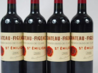 Vente aux enchères 4 BOUTEILLES CHATEAU FIGEAC 1ER GCC ST EMILION - 2008