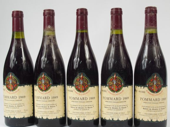 5 BOUTEILLES POMMARD VAUCHER TASTEVINAGE - 1989