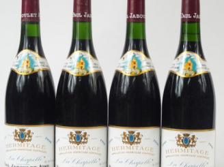 Vente aux enchères 4 BOUTEILLES HERMITAGE LA CHAPELLE PAUL JABOULET AINÉ - 1990 - NOTE PA