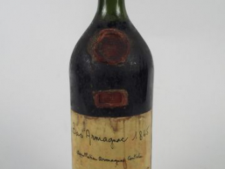 Vente aux enchères 1 MAGNUM BAS ARMAGNAC MARQUIS DE MONTESQUIEU - 1865 - CAPSULE CIRE ABI