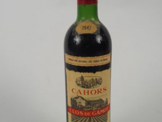 Vente aux enchères 1 BOUTEILLE CAHORS CLOS DE GAMOT - 1947 - LB/HEP