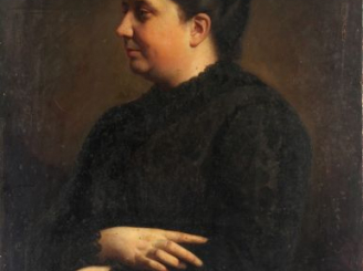 Vente aux enchères Ecole française XIXème 'Portrait de femme à la robe noire'. Huile sur 
