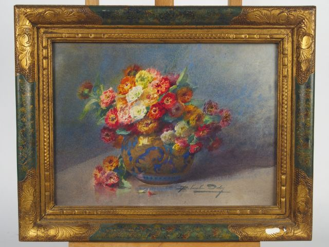 Blanche ODIN 'Bouquet de fleurs'. Aquarelle, signée en bas à droite. 2