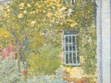 A. LAGARRIGUE ‘Rosiers en Fleurs’. Huile sur toile, signée en bas à ga