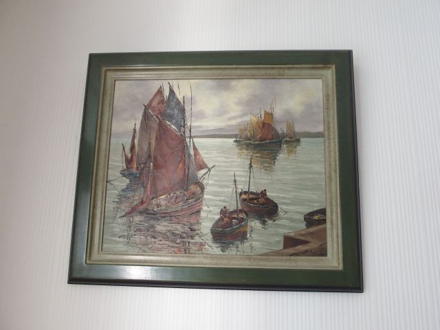 BERN (?) "Marine". Huile sur toile, signée en bas à droite