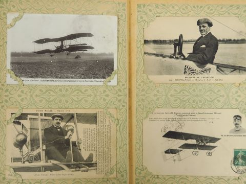 Album de 96 cartes postales (8 avec vignettes) : Pilotes célèbres, Pio