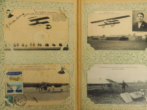 Album de 96 cartes postales (8 avec vignettes) : Pilotes célèbres, Pio