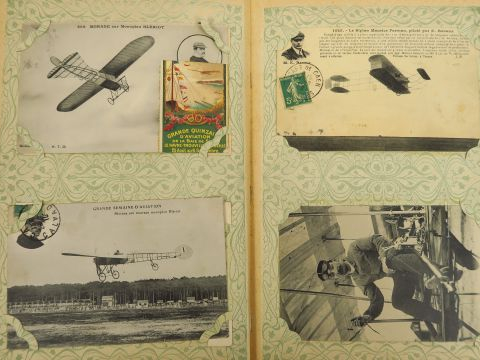 Album de 96 cartes postales (8 avec vignettes) : Pilotes célèbres, Pio