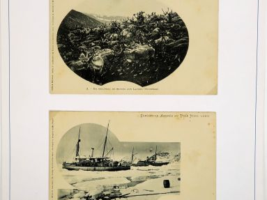 Rare ensemble de 25 cartes postales relatant le déroulement de l'expéd