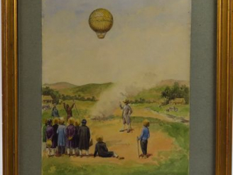 Vente aux enchères Lucien ROUSSELOT. Aquarelle, signée en bas à droite. '1er février 1791