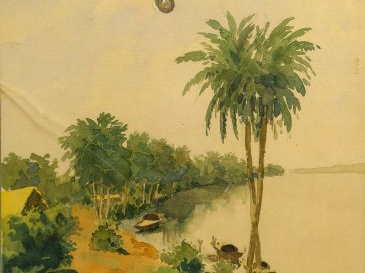 Lucien ROUSSELOT. Aquarelle, signée en bas à droite. '1918, l'Escadril