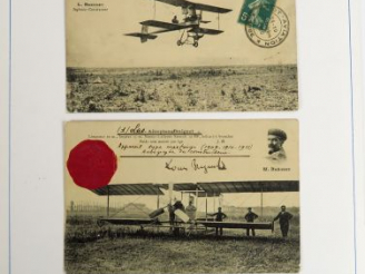 Vente aux enchères Louis BREGUET - 1 carte postale avec cachet Briot-Aviation 14-19 sept.