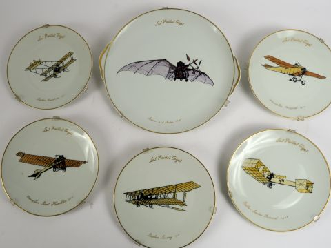 Collection d'assiettes en porcelaine de Limoges, service 'vieilles tig