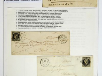 Vente aux enchères Ensemble de 8 plis datés de 1849 à 1876 relatant les débuts de l'oblit
