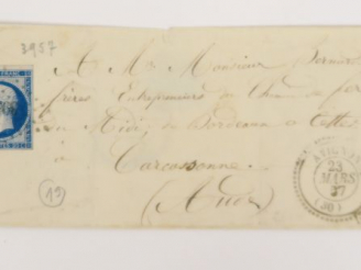 Vente aux enchères Ensemble de plis postaux concernant l'arrondissement de Villefranche d