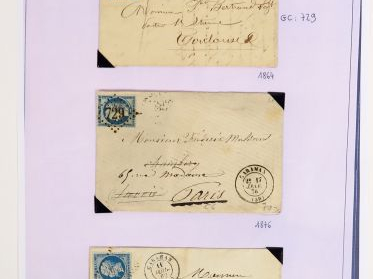 Ensemble de plis postaux concernant l'arrondissement de Villefranche d