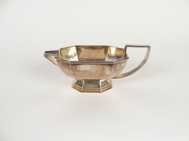 Saucière Art Déco en métal argenté