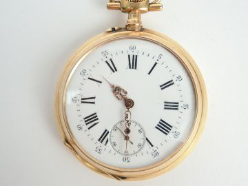 Montre de Gousset en or. Poids 84 g