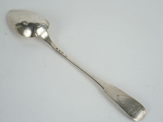 Cuillère à ragout en argent, poinçon au premier coq, M.O : JB DUBON. P