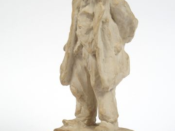 Sujet 1900 en biscuit, "Vieil homme au chapeau". Signé. H. : 26,5 cm