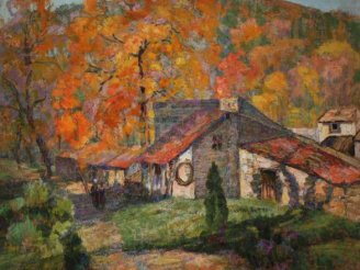 Vente aux enchères Victor CHARRETON (1864-1936), "Paysage d'automne". Huile sur carton. S
