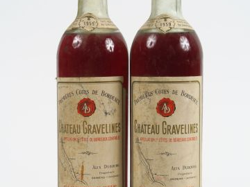 2 BOUTEILLES CHÂTEAU GRAVELINES 1eres CÔTES DE BORDEAUX BLANC LIQUOREU