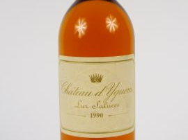 Vente aux enchères 1 BOUTEILLE CHÂTEAU D'YQUEM 1er CCS SAUTERNES - 1990