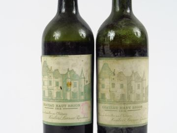 2 BOUTEILLES CHÂTEAU HAUT BRION 1er GCC GRAVES - 1918 - VIDANGE/EF/1 C