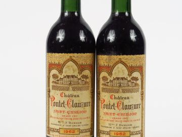 2 BOUTEILLES CHÂTEAU PONTET CLAUZURE GCC ST EMILION - 1962 - BG++