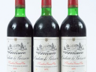 Vente aux enchères 3 BOUTEILLES CHÂTEAU LA BOISSERIE GC ST EMILION - 1975 - BG