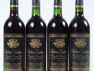 4 BOUTEILLES CHÂTEAU DESTIEUX GC ST EMILION - 1976 - 2 BG+