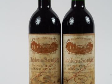2 BOUTEILLES CHÂTEAU SOUTARD GCC ST EMILION - 1981 - EF