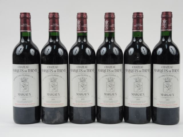 6 BOUTEILLES CHÂTEAU MARQUIS DE TERME GCC MARGAUX - 2001