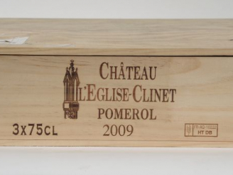 Vente aux enchères 3 BOUTEILLES CHÂTEAU L'EGLISE CLINET POMEROL - 2009