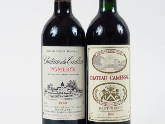 Vente aux enchères 2 BOUTEILLES BORDEAUX : 1 CHÂTEAU CAMENSAC GCC HAUT MEDOC 1986 - 1 CHÂ