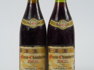 Vente aux enchères 2 BOUTEILLES MAZIS CHAMBERTIN GC CLAVELIER   FILS - 1974 - 1,5 CM