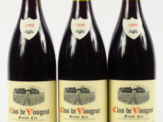 Vente aux enchères 3 BOUTEILLES CLOS VOUGEOT GC HENRI REBOURSEAU - 1999
