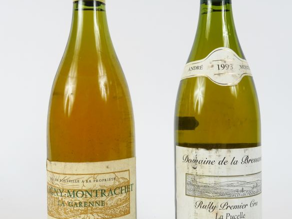 2 BOUTEILLES : 1 PULIGNY MONTRACHET 'LA GARENNE' THOMAS 1982 - 1 RULLY