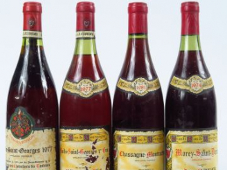 Vente aux enchères 4 BOUTEILLES CLAVELIER   FILS : 1 NUITS ST GEORGES 1er CRU 1977 1 CM -