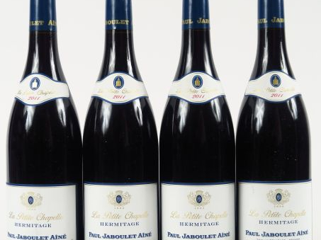 4 BOUTEILLES HERMITAGE 'LA PETITE CHAPELLE' PAUL JABOULET AÎNE - 2011
