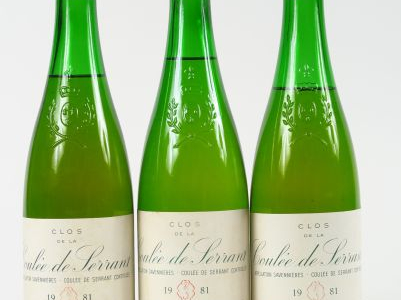 3 BOUTEILLES CLOS DE LA COULEE DE SERRANT NICOLAS JOLY - 1981 - 2 à 6 