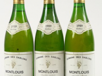 Vente aux enchères 3 BOUTEILLES MONT LOUIS MOELLEUX DOMAINE DES SABLONS - 1989