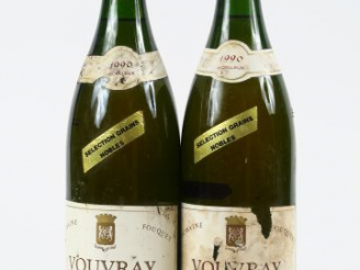 Vente aux enchères 2 BOUTEILLES VOUVRAY MOELLEUX SGN FOUQUET - 1990 - ELA