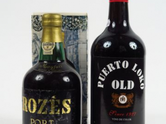 Vente aux enchères 2 BOUTEILLES PORTO : 1 VIEUX ROZES - 1 PUERTO LOCO OLD