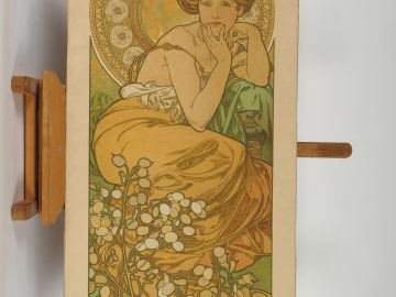 MUCHA 'la topaze'. Lithographie,1902.  F. Champenois (contrecollée sur