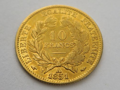 1 pièce de 10 francs or 1851 A
