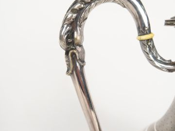 Verseuse en argent, poinçon Minerve, à décor guilloché, bec verseur et
