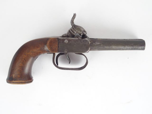 306-Pistolet de défense à coffre et à percussion à deux canons ronds e