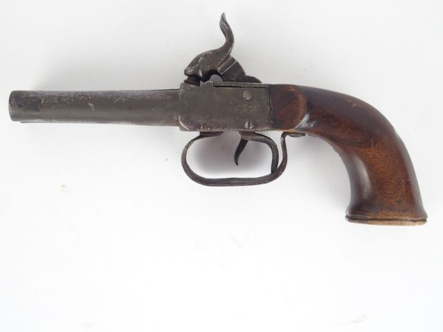 306-Pistolet de défense à coffre et à percussion à deux canons ronds e